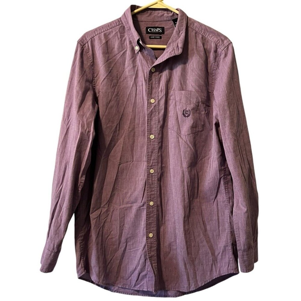 Chaps Shirt Mens S Purple Easy Care Button Down Classiccore Preppy‎ Long Sleeve